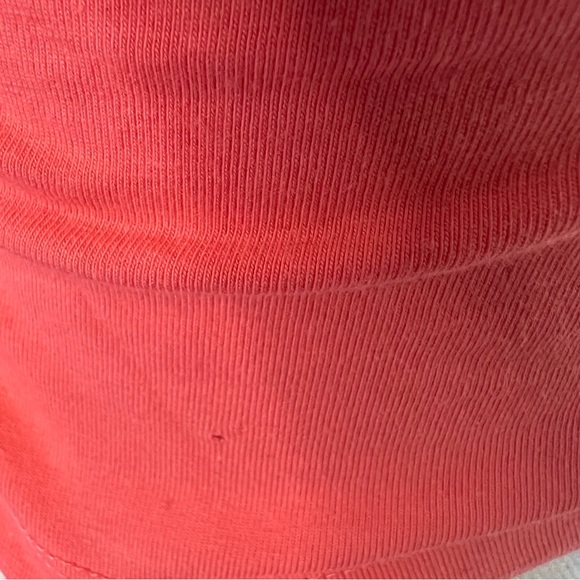 NWT Forever 21 Coral Off Shoulder Bardot Ruched Front Knit 3/4 Sleeve Crop Top - Picture 7 of 7